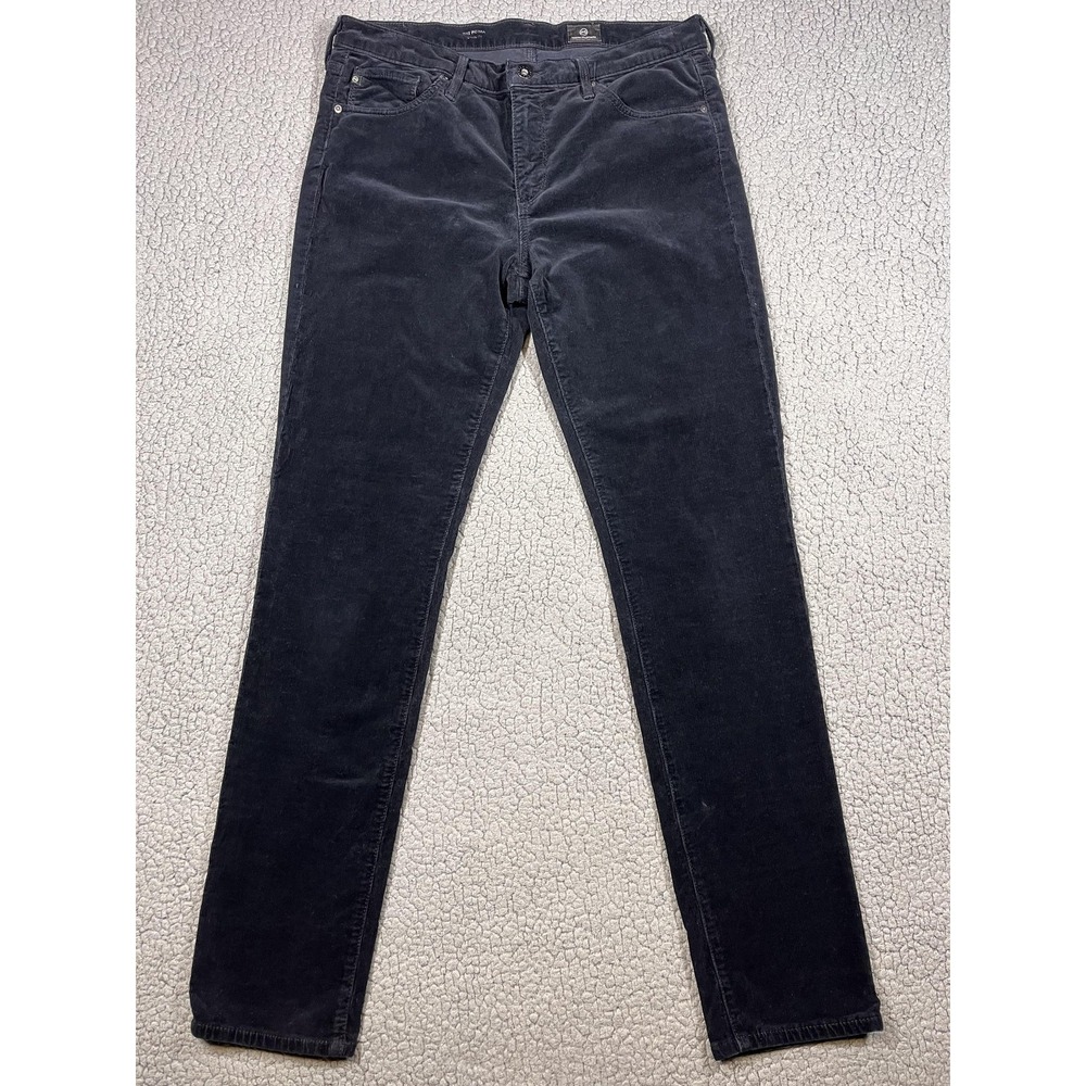 AG Adriano Goldschmied Pants‎ Womens 30R Black Prima Corduroy Skinny USA Made